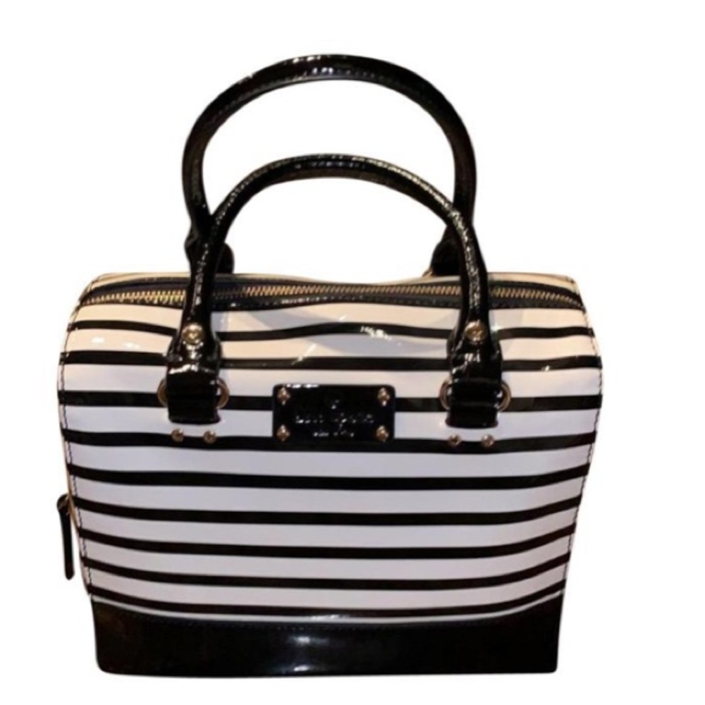 👛Kate Spade Wellesley Stripe Alessa black/cream